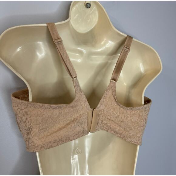 Wacoal Halo Lace Full Figure Underwire Bra Toast Beige Sz 40DD New - Picture 5 of 7